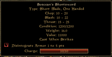 Sosceans Shortsword in Morrowind